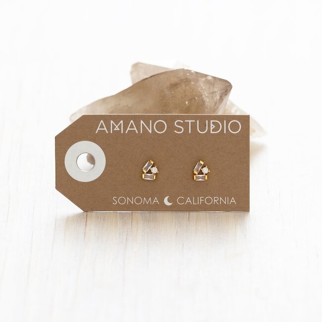 Amano Studio Baguette Crystal Cluster Stud Earrings