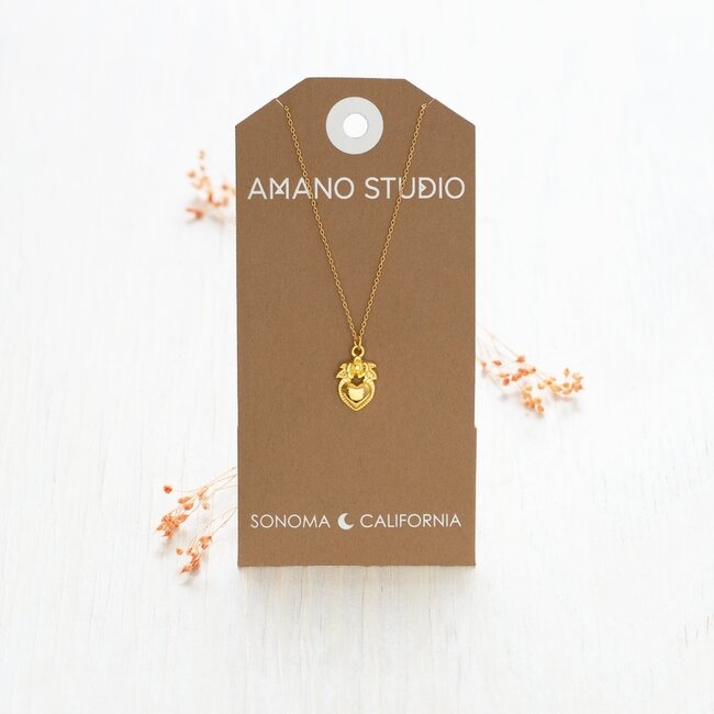 Amano Studio Folk Heart Necklace