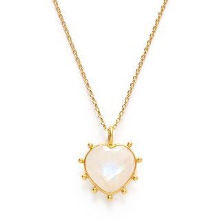 Amano Studio Gemstone Heart Necklace- Moonstone