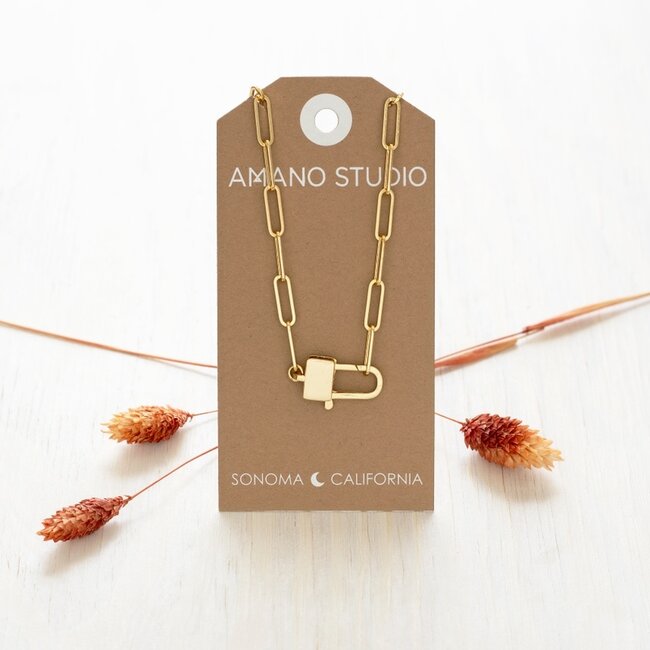 Amano Studio Paperclip Chain Padlock Necklace