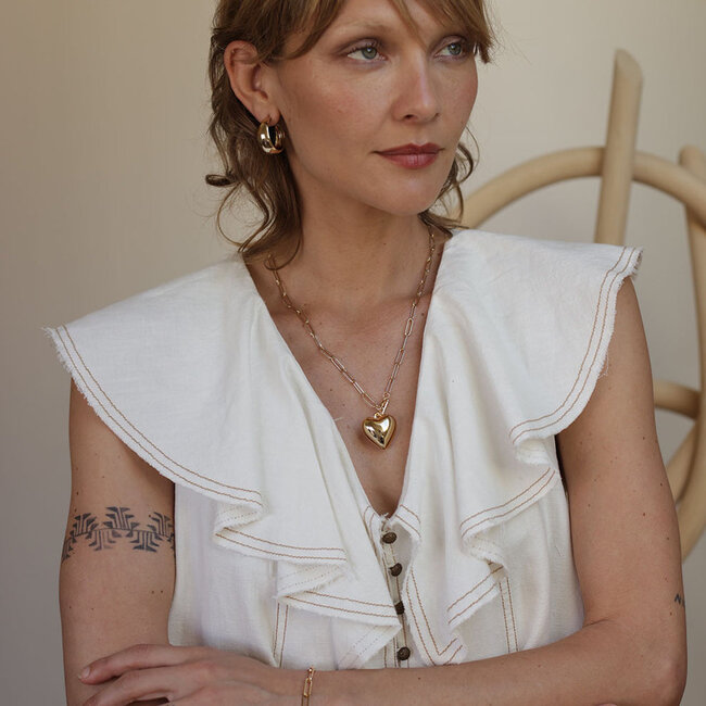 Amano Studio Puffed Heart on Toggle Necklace