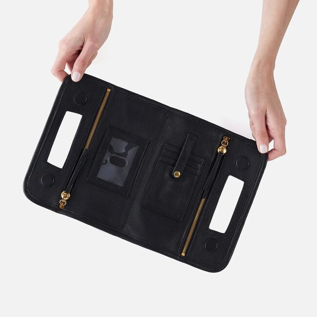 Hobo Ace Clutch - Black with Brass