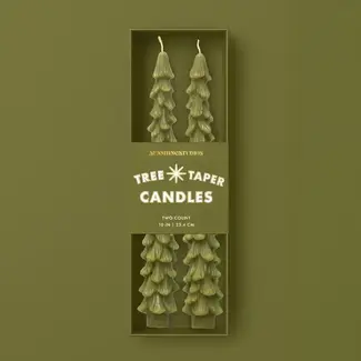 Sunshine Studios Tree Taper Candles- Green