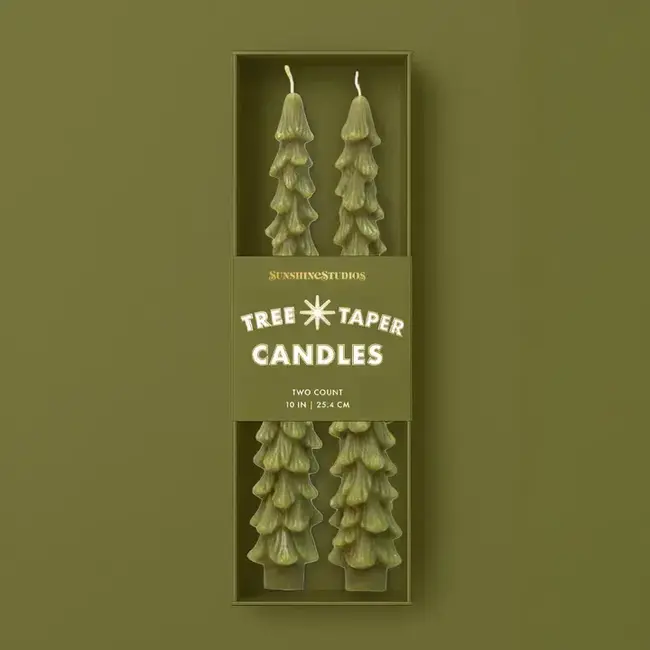 Sunshine Studios Tree Taper Candles- Green