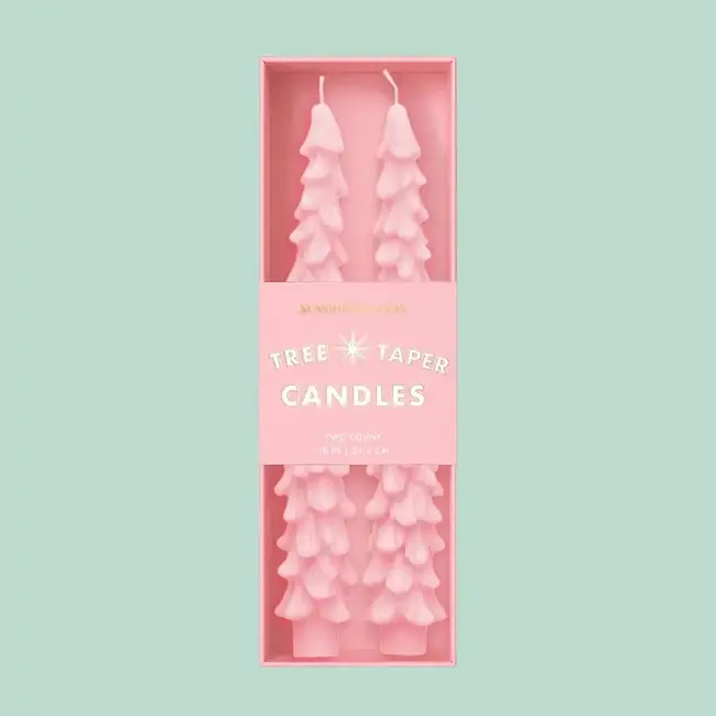 Sunshine Studios Tree Taper Candles- Pink