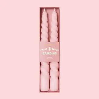 Sunshine Studios Twist Taper Candles- Pink