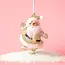 Sunshine Studios Retro Glitter Dancing Santa Ornament- Gold Sparkle