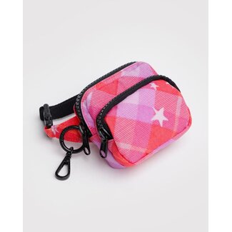 Baggu Fanny Pack Charm - Pink Star Plaid