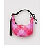 Baggu Crescent Bag Charm - Pink Star Plaid