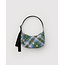 Baggu Small Nylon Crescent Bag - Green Star Plaid