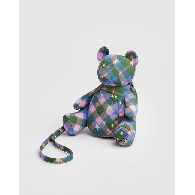 Baggu Bear Bag - Green Star Plaid