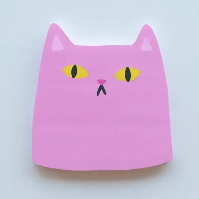 Idlewild Co. Pink Cat Die-Cut Sticky Notepad