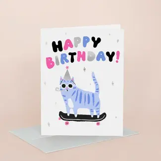 Idlewild Co. Skater Cat Birthday Card
