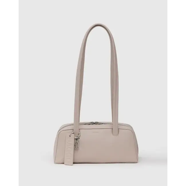 Baggu Small Recycled Leather Bowler Bag- Stone
