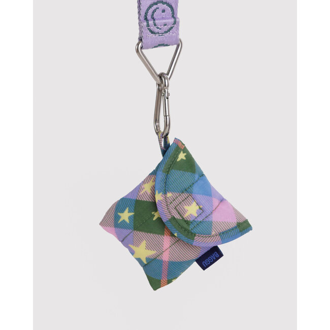 Baggu Puffy Earbuds Case - Green Star Plaid