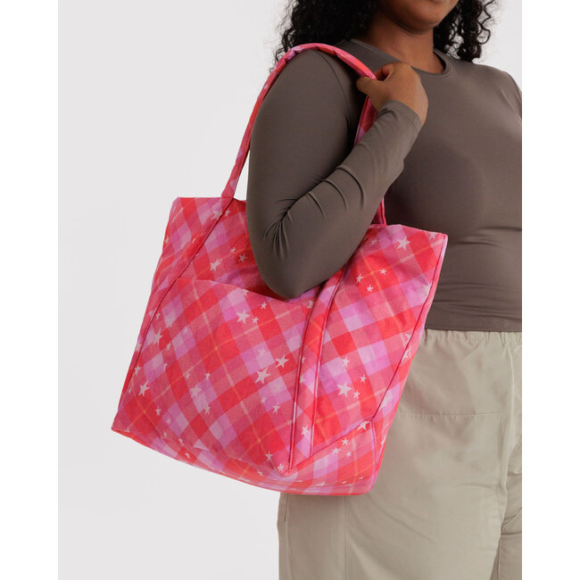 Baggu Cloud Bag - Pink Star Plaid