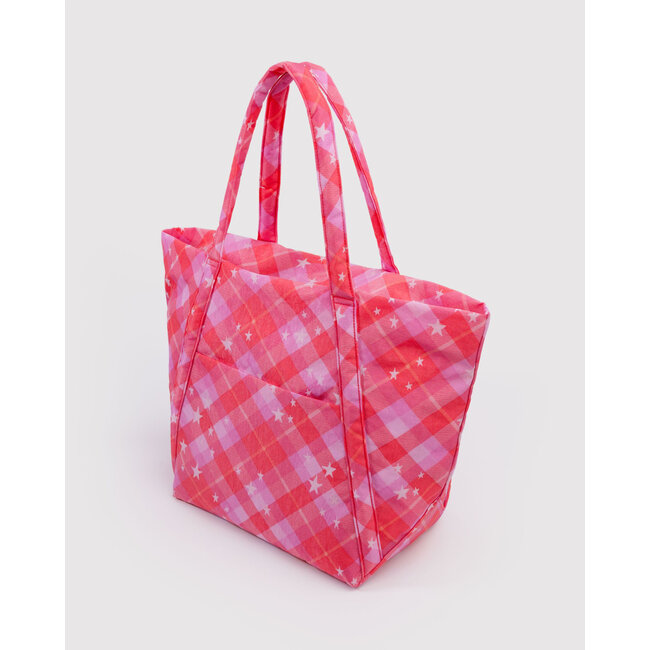 Baggu Cloud Bag - Pink Star Plaid