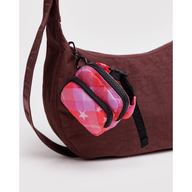 Baggu Fanny Pack Charm - Pink Star Plaid