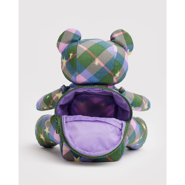 Baggu Bear Bag - Green Star Plaid