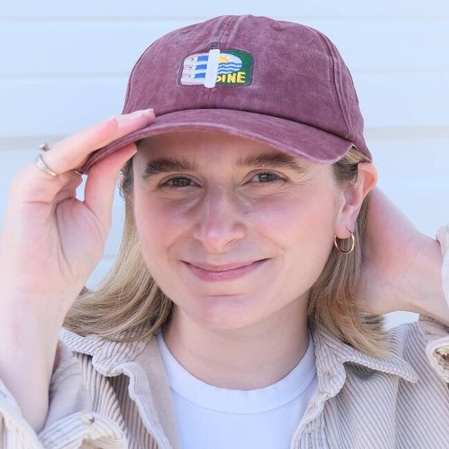 Idlewild Co. Tinned Fish Embroidered Hat- Washed Burgundy