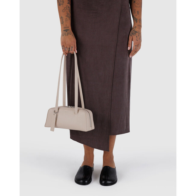 Baggu Small Recycled Leather Bowler Bag- Stone