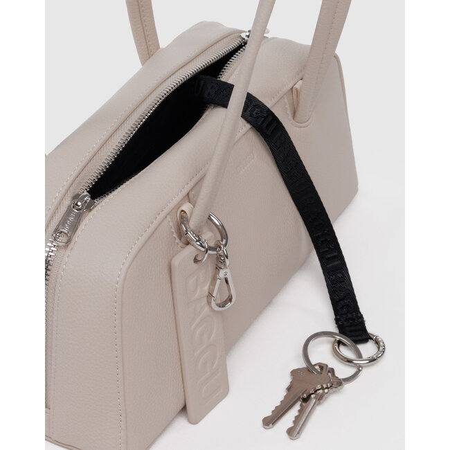 Baggu Small Recycled Leather Bowler Bag- Stone