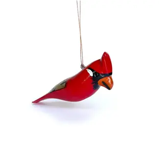 Ornaments 4 Orphans Christmas Ornament- Wood Cardinal- Bark Wing