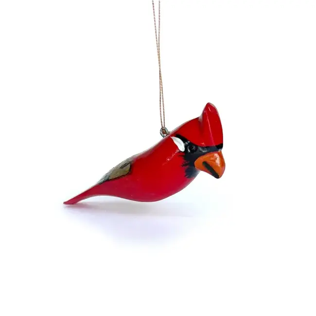 Ornaments 4 Orphans Christmas Ornament- Wood Cardinal- Bark Wing