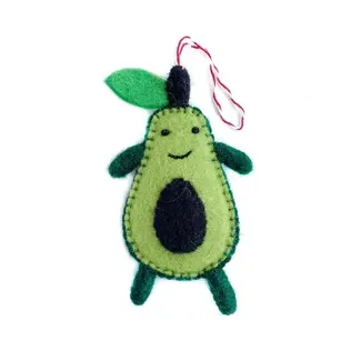 Ornaments 4 Orphans Christmas Ornament- Wool  Smiling Avocado