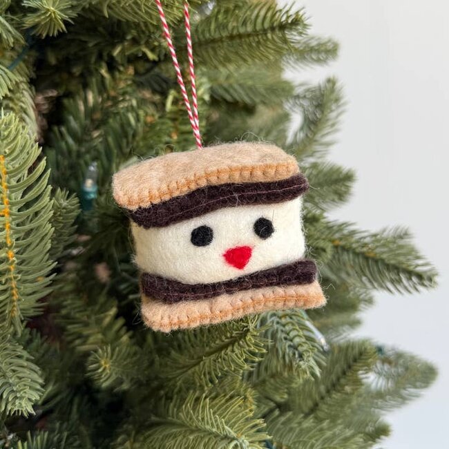 Ornaments 4 Orphans Christmas Ornament- Wool Smiling S'more