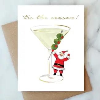 Abigail Jayne Design Santa Martini Holiday Card