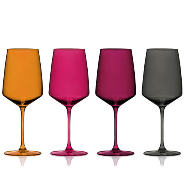 Viski Sunset Noveau Reserve Crystal Wine Glasses (Set of 4)
