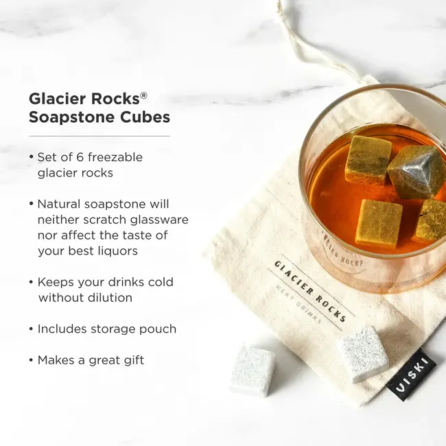 Viski Glacier Rocks Soapstone Cubes