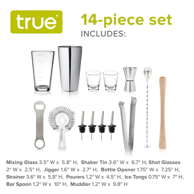 True 14 Piece Barware Set