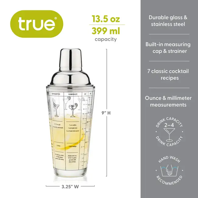 True Glass Recipe Shaker