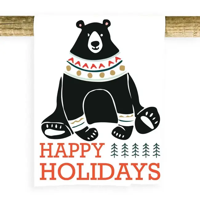 Potluck Press Holiday Towel - Happy Holidays Bear