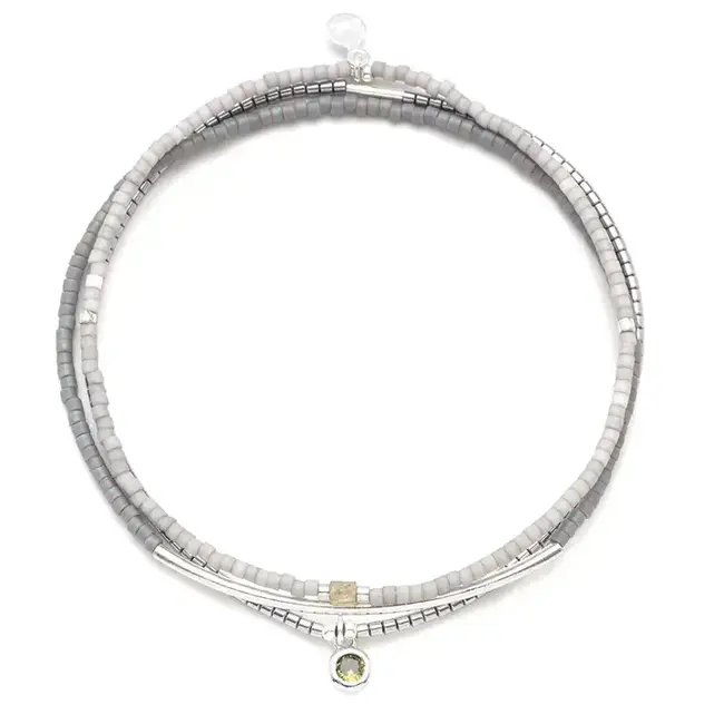 Scout Tonal Chromacolor Miyuki Bracelet Trio - Frost/Silver