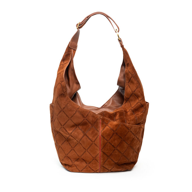 Hammitt Tom Zip-Chocolate Diamond Suede-AG