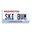 Ski House Games Ski Bum - Washington License Plate Sticker