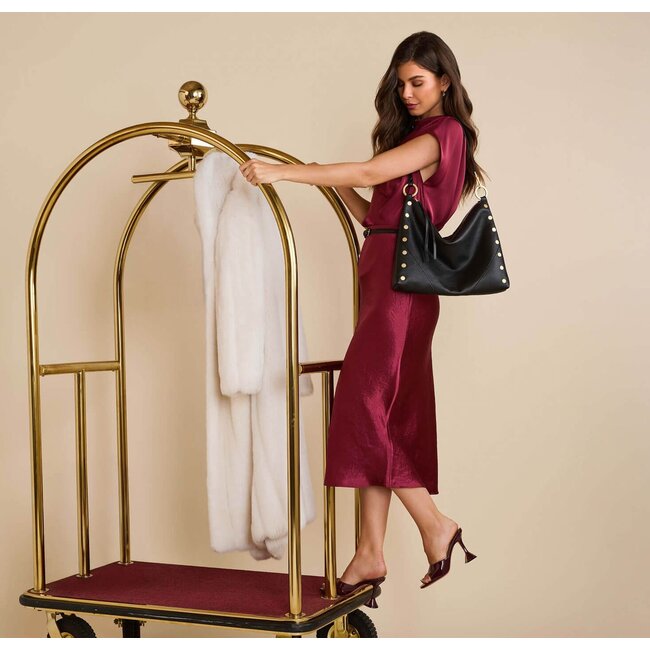 Hammitt Kyle Lrg-Black-BG-Red Zip