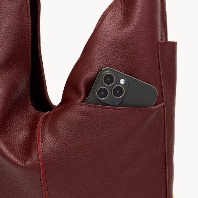 Hammitt Tom Zip-Cherrywood Pebble-BG