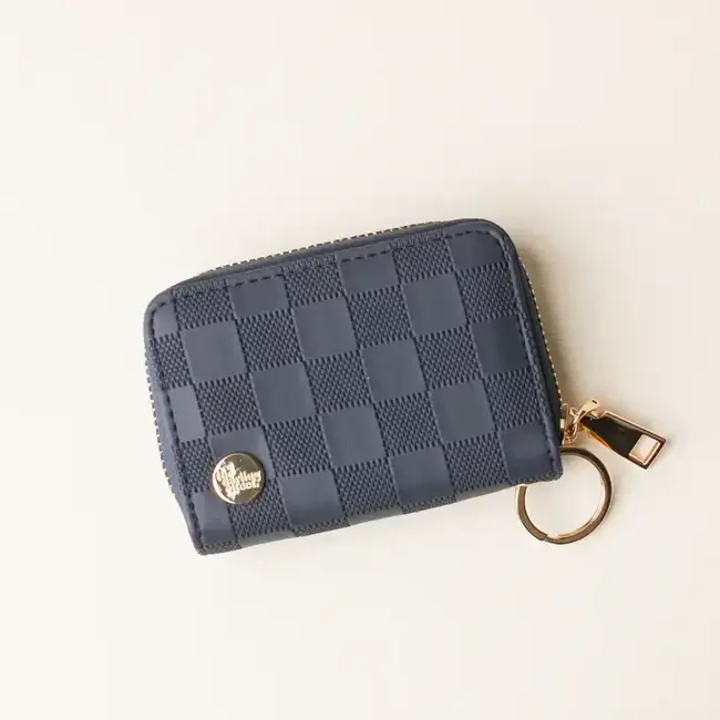 The Darling Effect Zip Around Wallet-Navy Check