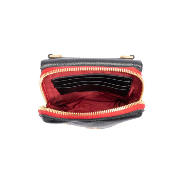 Hammitt VIP Mobile- Black BG Red Zip