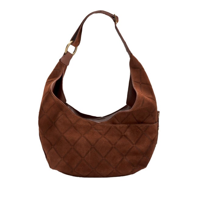 Hammitt Tom Zip Med- Chocolate Diamond Suede- AG