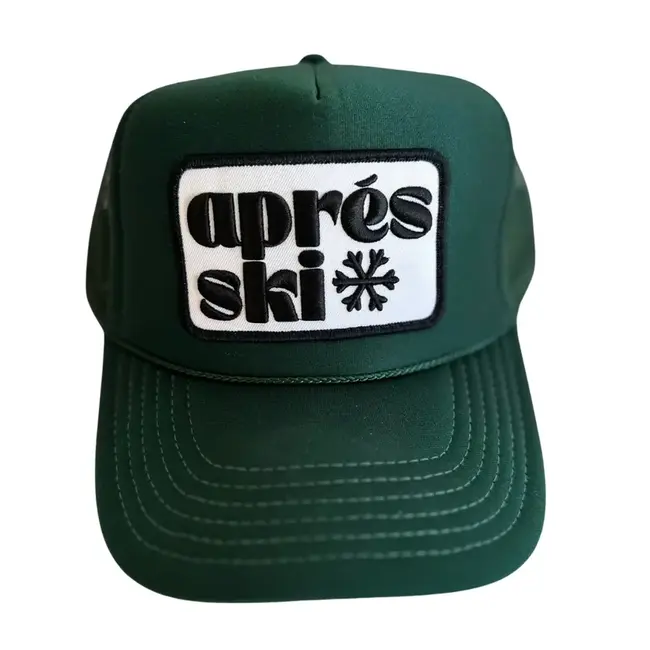 Local Beach Apres Ski Patch Trucker Hat- Dark Green