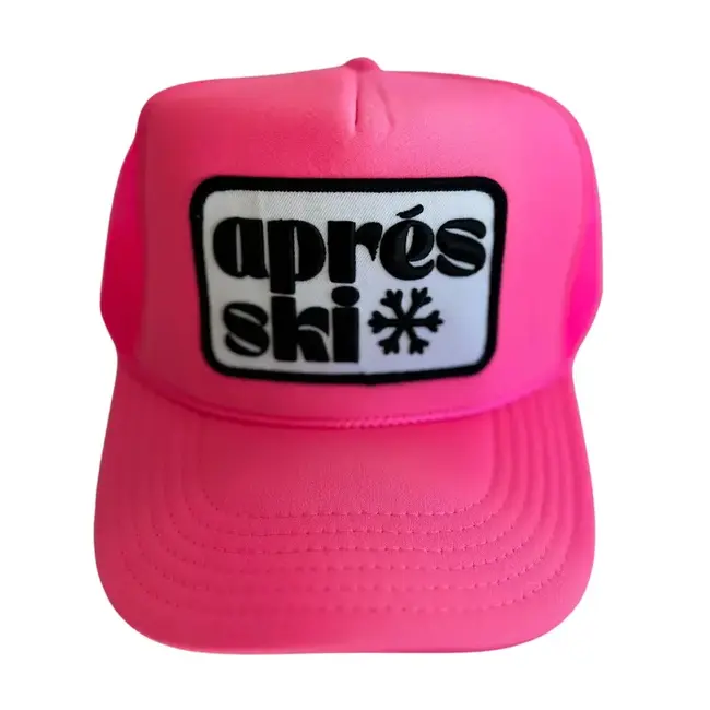 Local Beach Apres Ski Patch Trucker Hat- Neon Pink