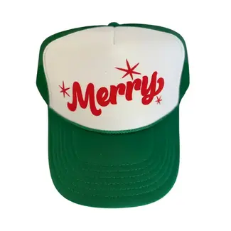 Local Beach Merry Trucker Hat- Kelly/White