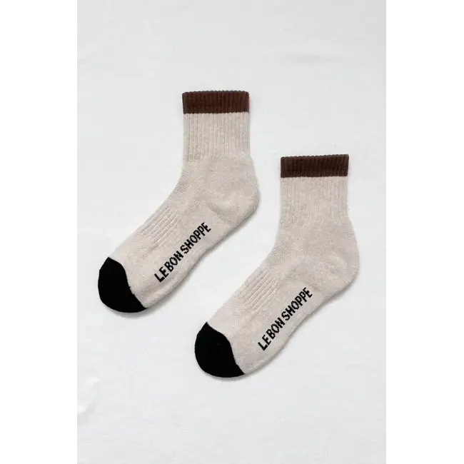 Le Bon Shoppe Color Block Girlfriend Socks- Black Coffee