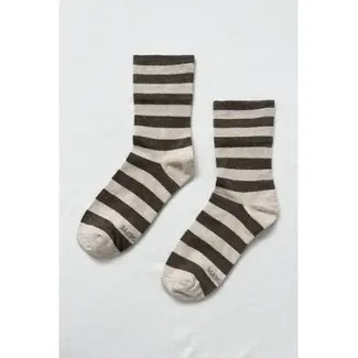 Le Bon Shoppe Wally Socks- Wide Brown Stripe