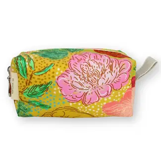 Dana Herbert Accessories Small Dopp Kit- Peonies on Gold